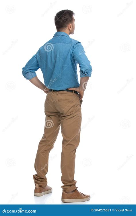 Casual Man Standing With His Hands On His Hips Stock Image Image Of
