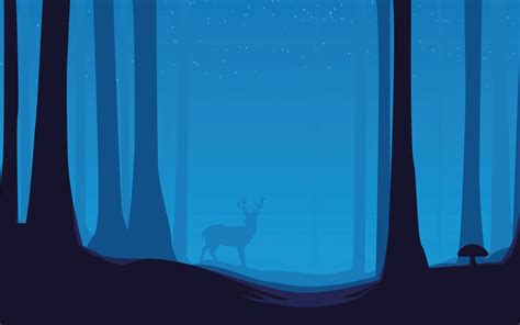 2560x1600 Reindeer Night Forest Minimal 5k Wallpaper2560x1600
