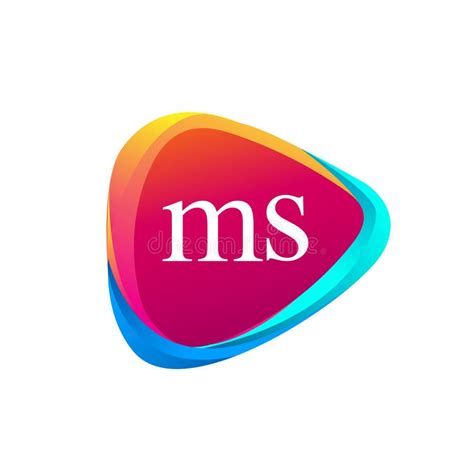 Letter Ms Logo In Triangle Shape And Colorful Background Letter