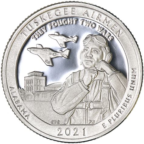 2021 S Tuskegee Airmen Historic Site 999 Silver Quarter Atb Gem Proof