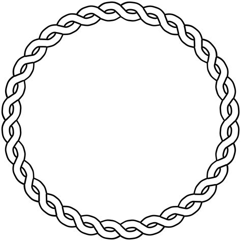 Rope Border Circle Black White Line Art Coloring Clipart Best