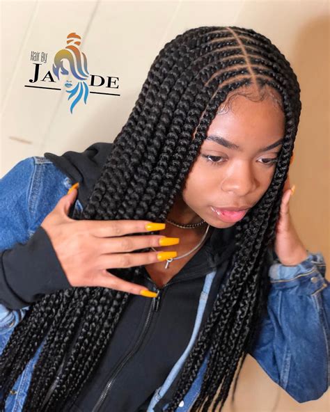 At Home Braider 🦋 On Instagram “she Got What She Asked For🔥 2 Layer Braids Inspired Girls