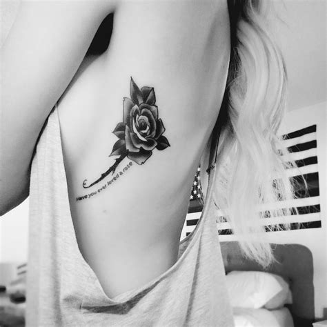 Have You Ever Loved A Rose Lang Leave Rose Tattoo Side Tattoo Tattoo