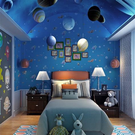Cute Kids Room Underwater World Nonwovens Wallpaper Blue Ocean Boys