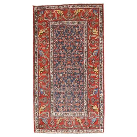 mid 20th century handmade persian pictorial bidjar accent rug for sale at 1stdibs