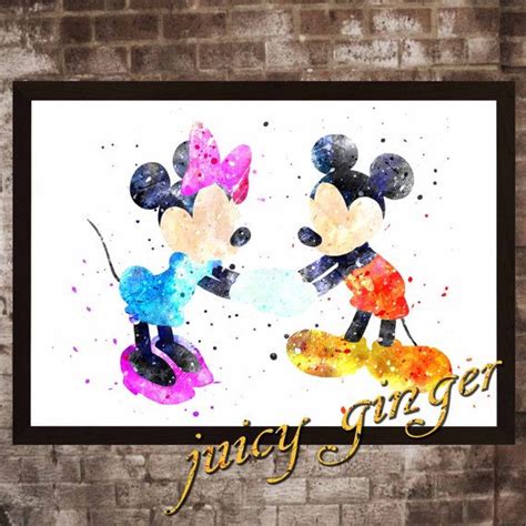 Mickey Mouse Art Print Mickey And Minnie Mouse Disney Etsy In 2021