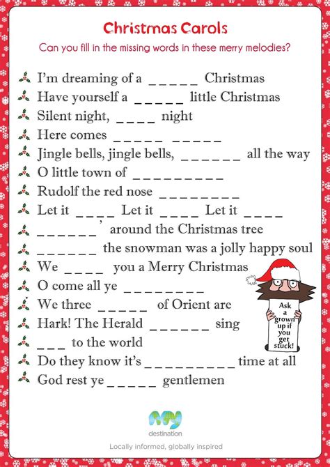 Christmas Song Scramble Free Printable Free Printable