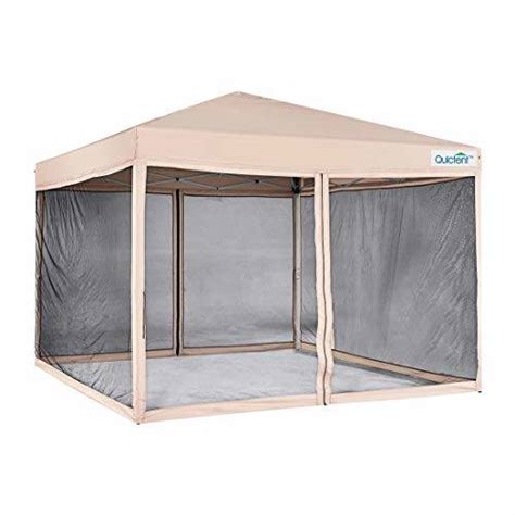 Quictent 10x10 Ez Pop Up Canopy With Netting Gazebo Mesh Side Wall