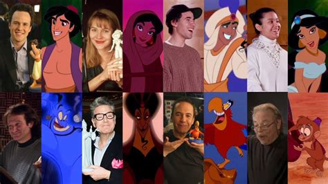 Aladdin Voice Actors Behind The Scenes Side By Side Comparison