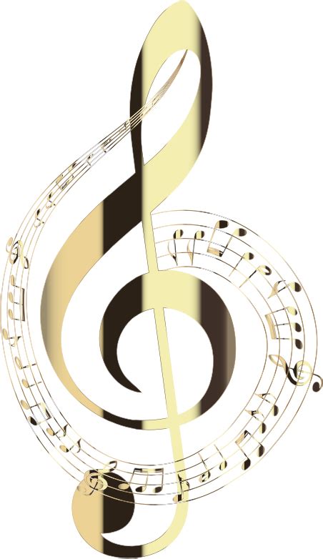 Polished Brass Musical Notes Typography No Background Openclipart
