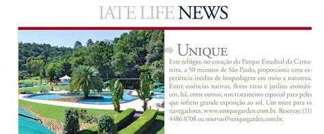 Unique Garden Spa And Resort Ganha Destaque Na Revista Iate Life Idee