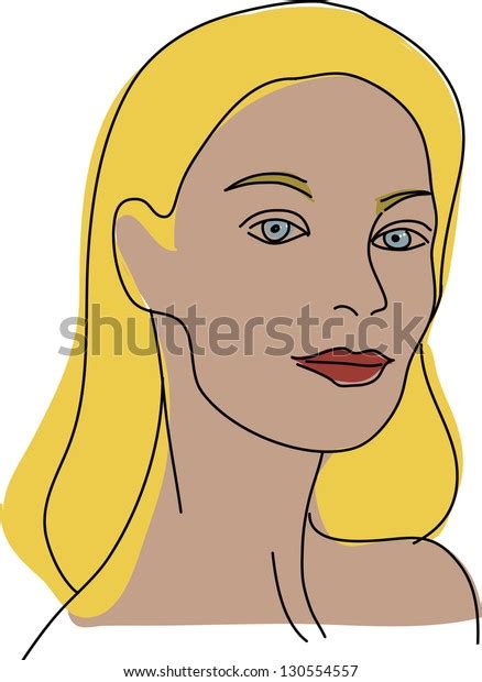 Portrait Illustration Beautiful Sexy Blonde Woman Stock Vector Royalty Free 130554557