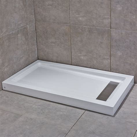 Woodbridge Reversible Acrylic Shower Base With Recessed Trench Side