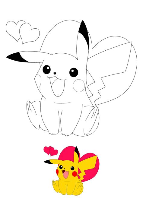 30 Pikachu Cute Easy Pokemon Coloring Pages