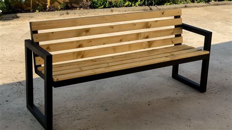 Modern Outdoor Bench Steel And Wood Modern Bench Outdoor Diy Bench