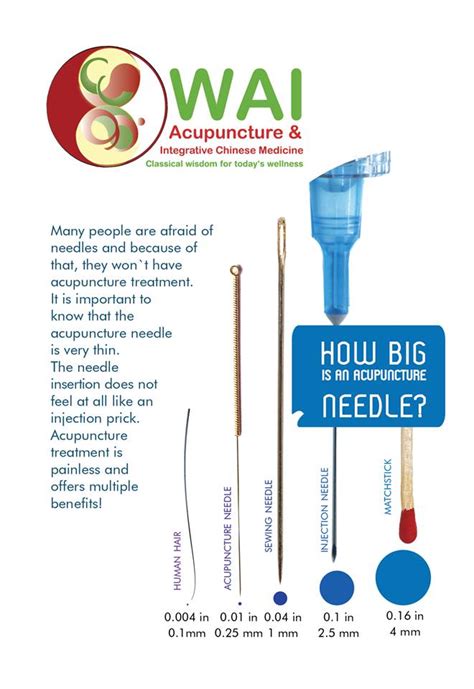 Acupuncture Needle Size Comparison Wai Acupuncture And Integrative