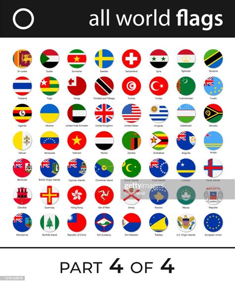 World Flags Vector Round Flat Icons Part 4 Of 4 High Res Vector Graphic