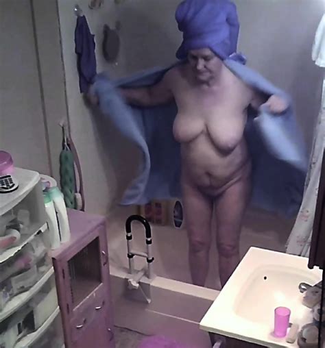 Spying On Grandma Getting Out Of Shower