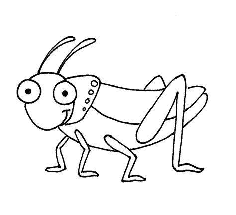 Cartoon Grasshopper Clipart Black And White Free Grasshopper Cartoon