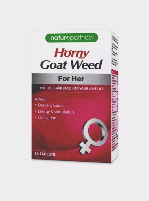 ツ Horny Goat Weed For Her 50 Tablets Libido Boost Naturopathica For