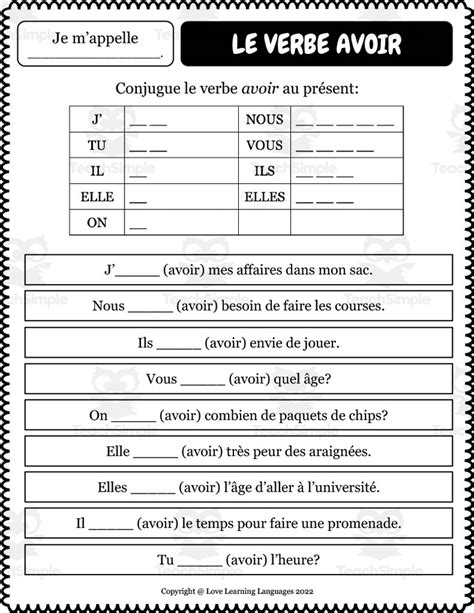 Verbe Avoir Interactive Worksheet Verbe Etre Et Avoir Fiches My Xxx Hot Girl