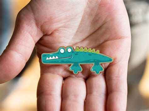 Crocodile Pin Alligator Pin Wooden Lapel Pin Animal Pin Etsy