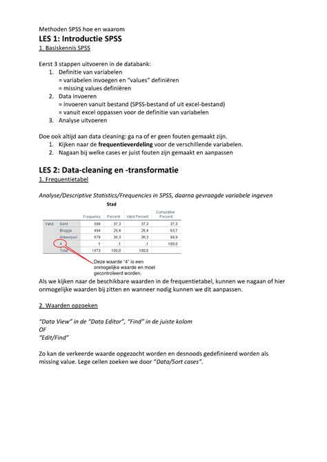 Samenvatting Get Methoden Spss Hoe En Waarom Les Introductie Spss My