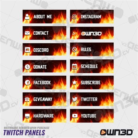 Animated Twitch Overlay Package Flames Etsy
