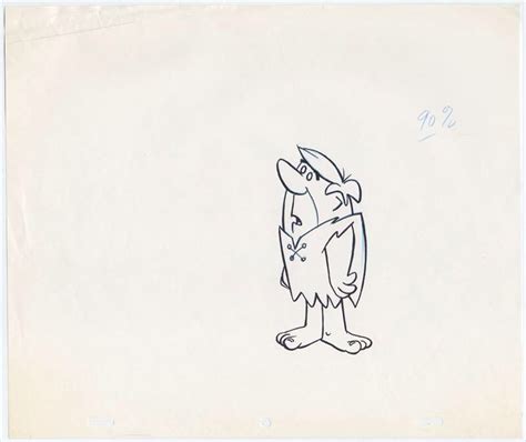 Hanna Barbera Animation Publicity Drawing Of Barney Rubble From The