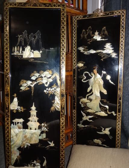 Chinese Black Lacquer Panels Mother Of Pearl Collectors Weekly