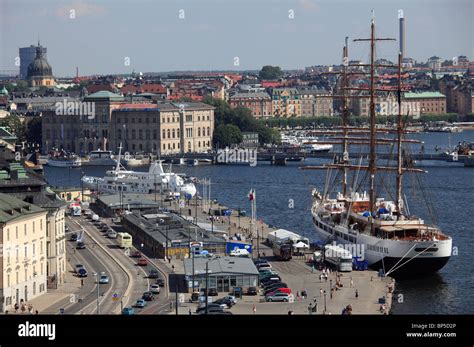 Sweden Stockholm Harbour General View Stock Photo Royalty Free