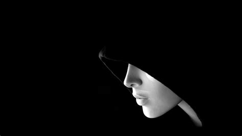 Covered Girl Face In Black Background Hd Black Background Wallpapers