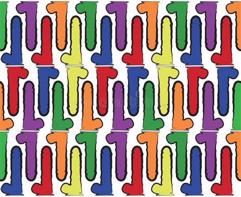 Sex Toys Rainbow Background Fetish Icons Pattern Multicolor Stock
