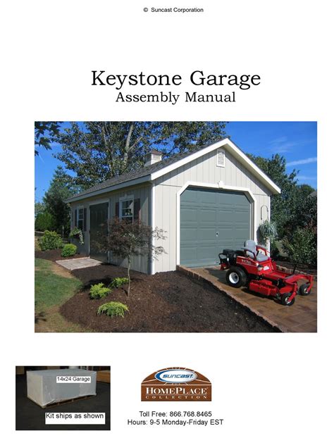Suncast Keystone Garage Assembly Manual Pdf Download Manualslib
