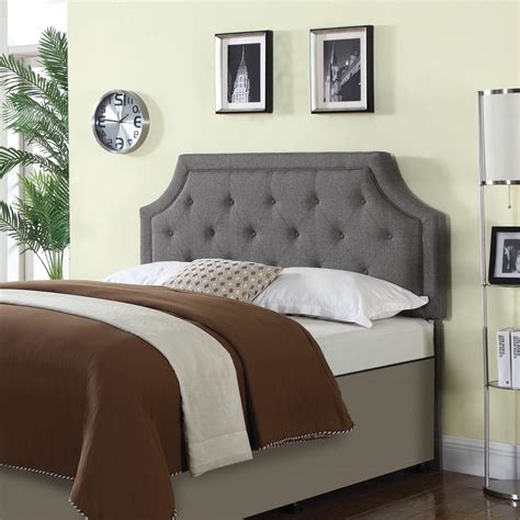Rutherford Queen And Full Tufted Upholstered Headboard Grey