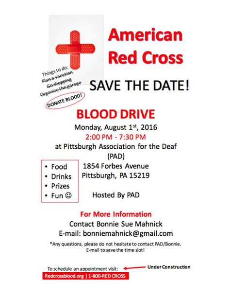 American Red Cross Blood Drive Pittsburgh Association Of The Deaf