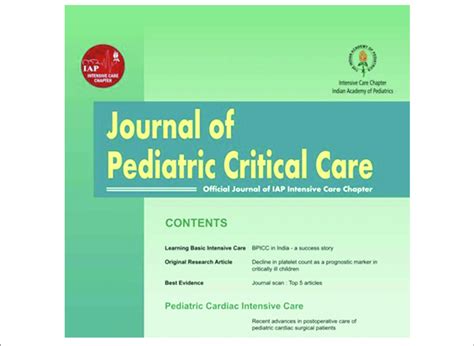 The Picture Of Journal Of Pediatric Critical Care The Official