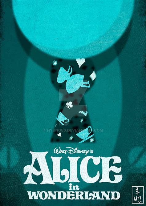 The Poster For Alice In Wonderland With An Image Of A Womans Head And