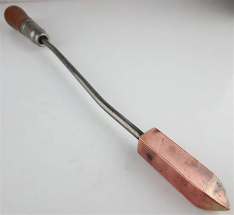 Vintage Copper Tip Tinsmith Metalworker Soldering Iron Primitive Hand