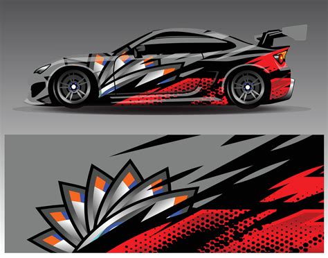 Car Wrap Design Vector Graphic Abstract Stripe Racing Background Kit