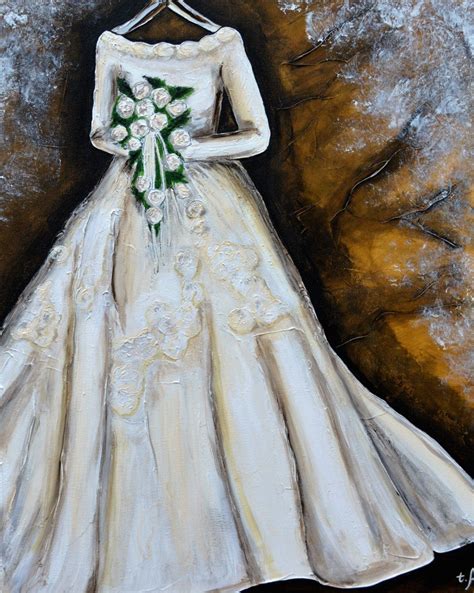Custom Painted Wedding Dress Painting From Your Photo Etsy In 2021