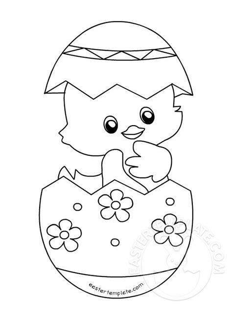 Click to print (opens in new window). Cute Easter Chick coloring page | Easter Template