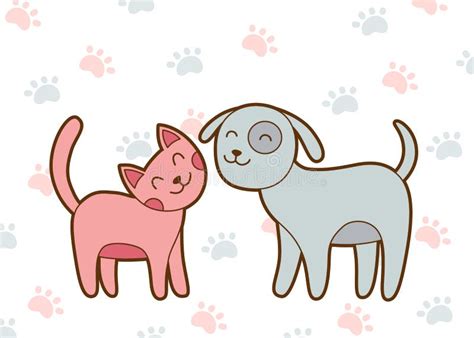 Cute Cartoon Cat And Dog Stock Vector Illustration Of Animal 37825256