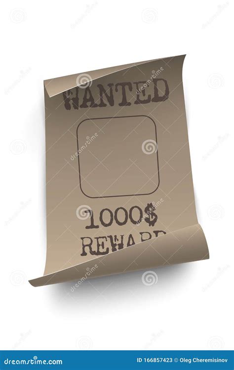 Vintage Wanted Poster Template Isolated On White Stock Vector