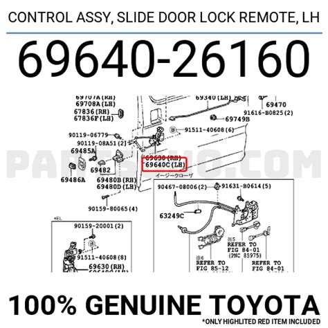 Control Assy Slide Door Lock Remote Lh 6964026160 Toyota Parts
