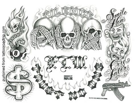 27 Best Gangster Tattoo Flash Designs Images On Pinterest Gangsta