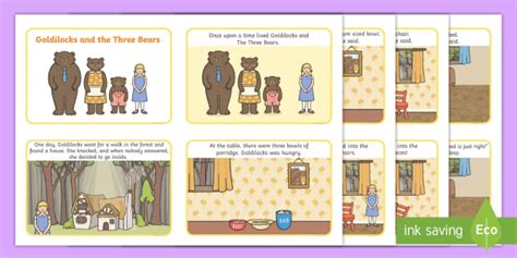Goldilocks And The Three Bears Story Cards Teacher Made