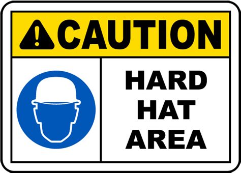 Caution Hard Hat Area Sign I4406 By