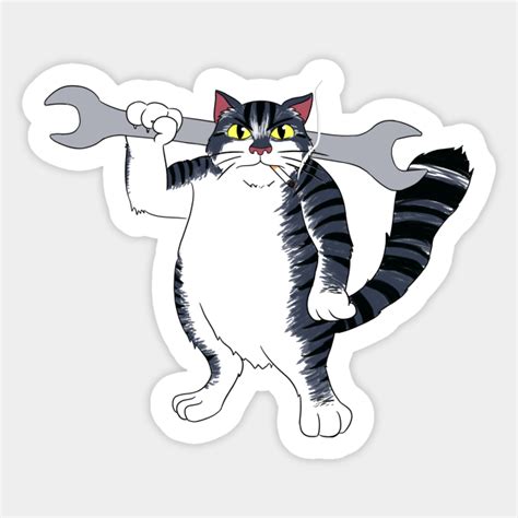 Mechanic Cat Cats Sticker Teepublic