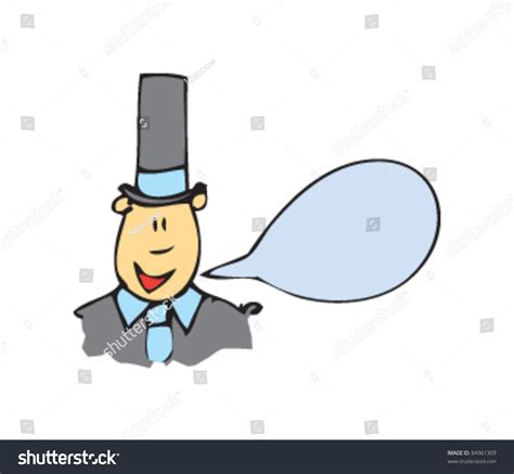 Drawing Man Top Hat Speech Bubble Stock Vector Royalty Free 84961309